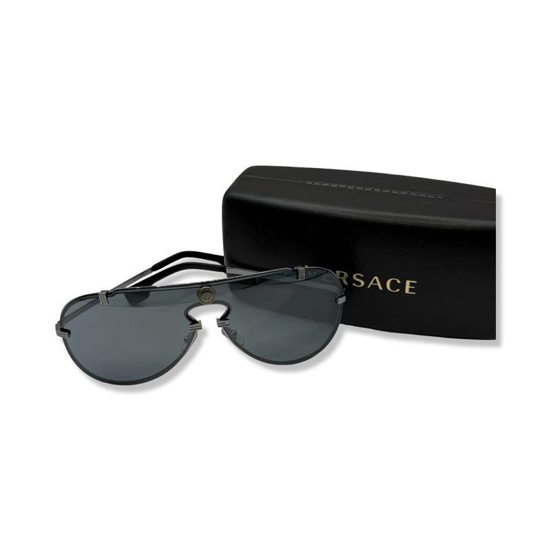 Pre-owned Versace Gunmetal Frame Sunglasses VER1004