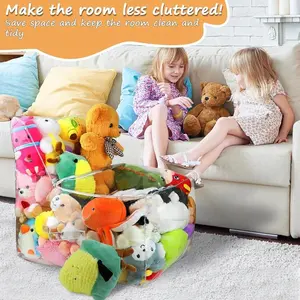 Clear Stuffed Animal Storage Bean Bag Chair Cover for Kids, Waterproof PVC Beanbag Chair with Zipper, Plush Toys Organizer, Beanbag Covers for Sofas