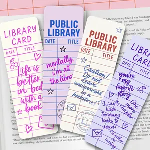 Library Card Bookmarks, Funny Bookish Quotes Bookmarks, Vintage Public Library, Double-Sided