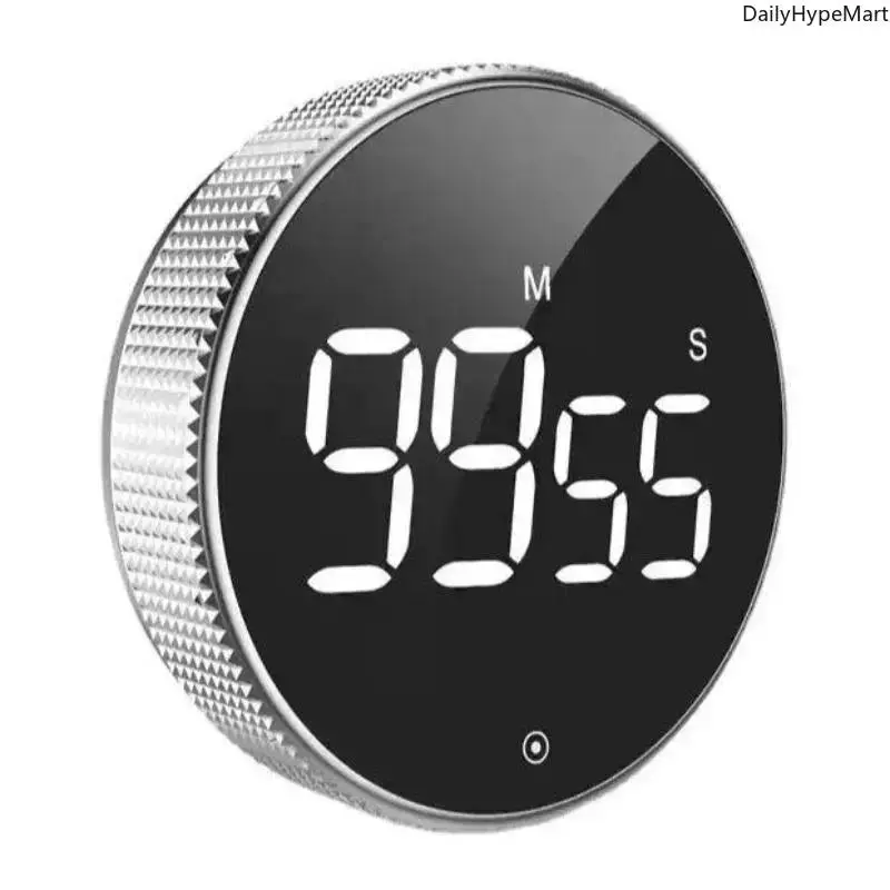 Fashion Compact Rotating Magnetic Digital Timer Set - Dual Countdown-Count Up Alarm, Big LED Digits for Easy Reading, Ideal for Kitchen Cooking Home Cooks