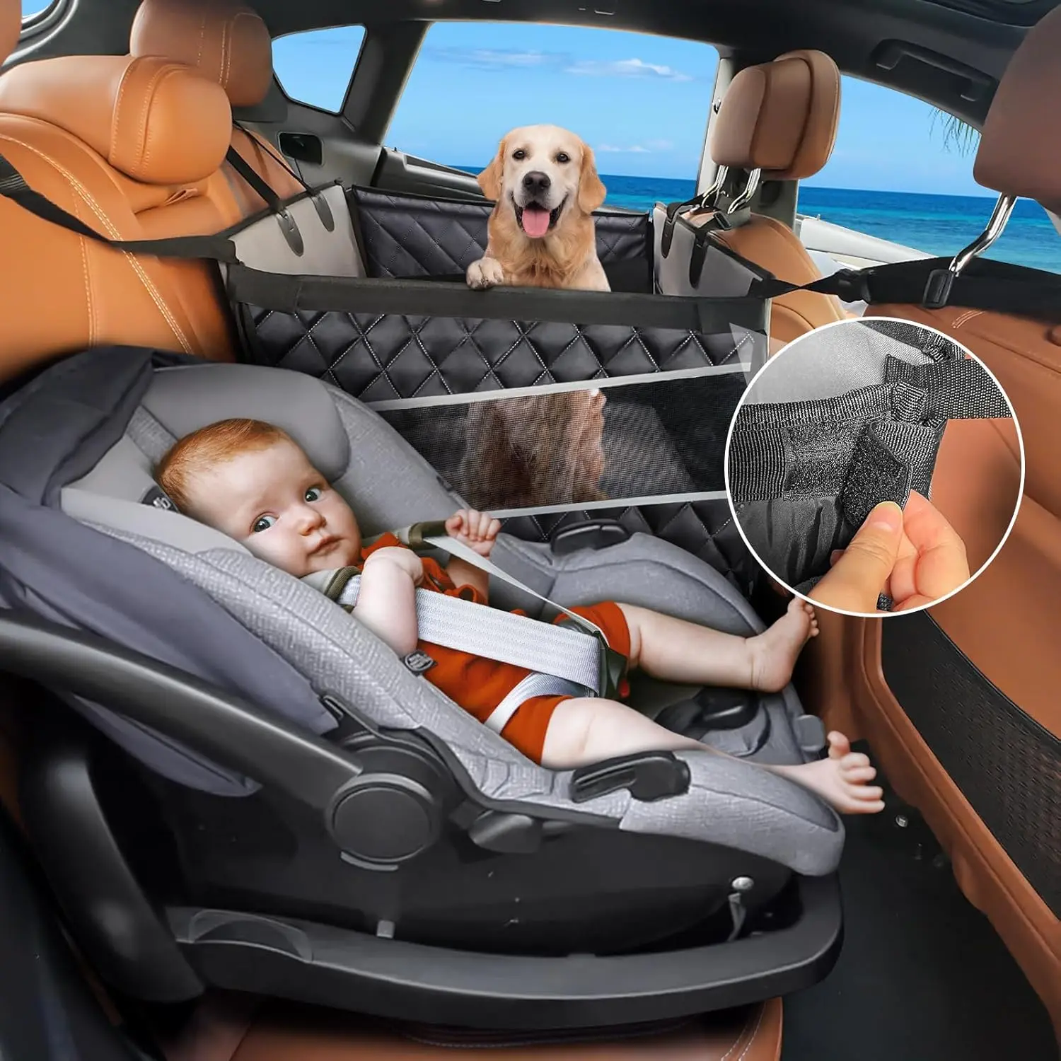BMD Dog Car Back Seat Protector Cover, Waterproof & Breathable Dog Back Seat Hammock, Hard Bottom & Foldable Cover with Storage Pocket for Cars, SUVs & Trucks, Dog Travel Cover, Back Dirt-resistant, Scratch-Proof &  Non Slip Dog Travel Stuff, Pet Supply,