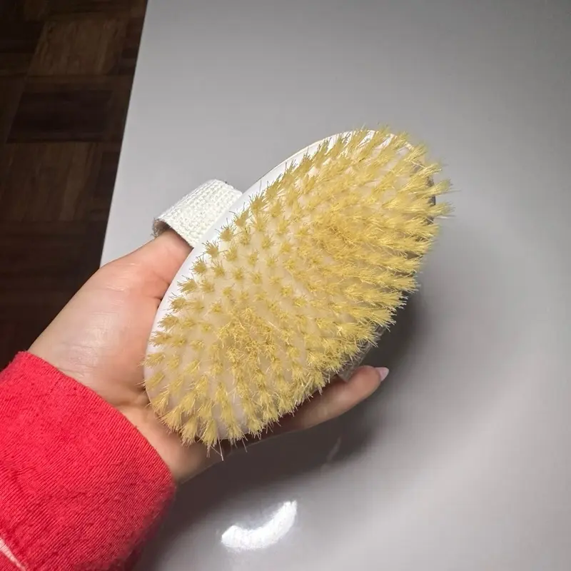 DEBETOOL Dry Brushing Set Natural Boar Bristle Body & Face Brush Wooden Long Handle Scrub for Cellulite Lymphatic Drainage Detachable 3 Heads Gift