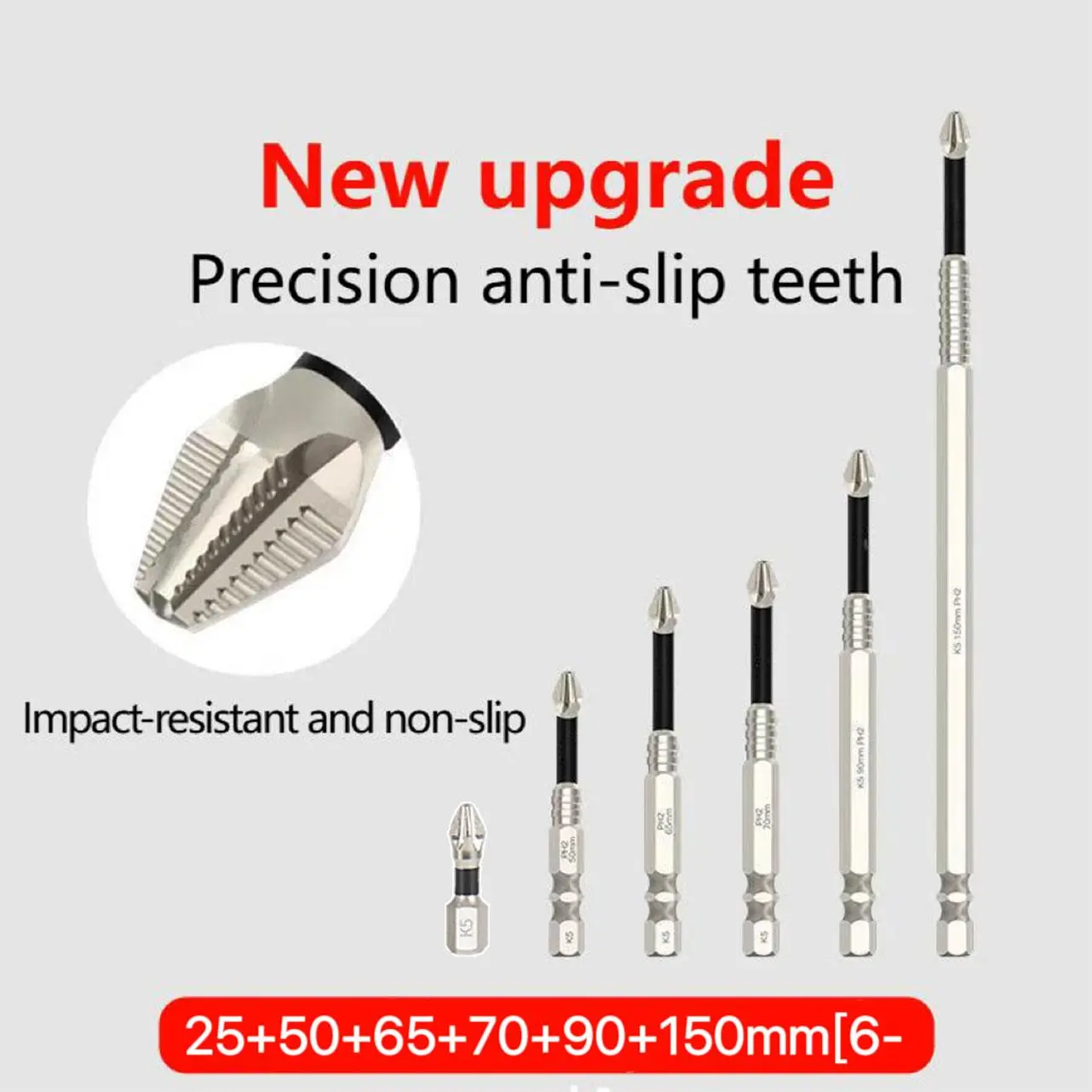 6-pack titanium alloy impact non-slip cross head super hard magnetic screwdriver-6 6-pack titanium alloy impact non-slip cross head super hard magnetic screwdriver-6