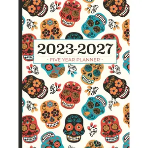 5 Year Monthly Planner 2023-2027 | Large | Sugar Skulls: Calendar Book (US Federal Holidays, Moon Phases, Vision Board) Five Years / 60 Months: January 2023 – December 2027 Paperback – Organizer, September 27, 2022
