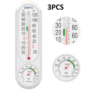 3/6 PCS Outdoor/Indoor Thermometer Hygrometer Humidity Meter Thermometers Temperature Humidity Gauge Meter with Celsius/Fahrenheit (℃/℉) for Patio Field Cellar Garden Humidors Greenhouse Closet