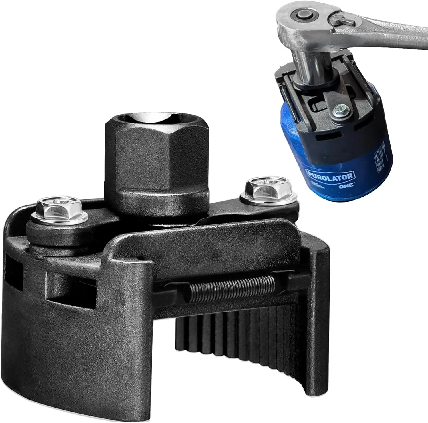Universal Adjustable 2-Jaw Oil Filter Wrench - Heavy-Duty Wear-Resistant Steel Filter Removal Tool  for 2.36-3.15 In Industrial & Mechanical Filter Maintenance, Dual-Sided Firm Grip, Convenient Disassembly Gadget