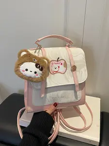 Fresh Large Capacity New College Style Design Girl Fashionable Cute Commuter Backpack, Stylish Patchwork Shoulder Bag for All Seasons