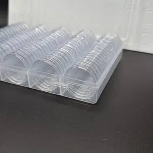 Airtight Round Plastic Storage Box Set, Stackable Home Organizer for 100 Coins, Modern Home Supplies Container