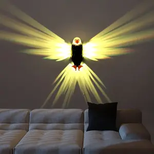 Rechargeable Eagle-Shaped LED Wall Light with Remote Control, Magnetic Mount, Removable Design & Soft Color Light for Bedroom, Living Room