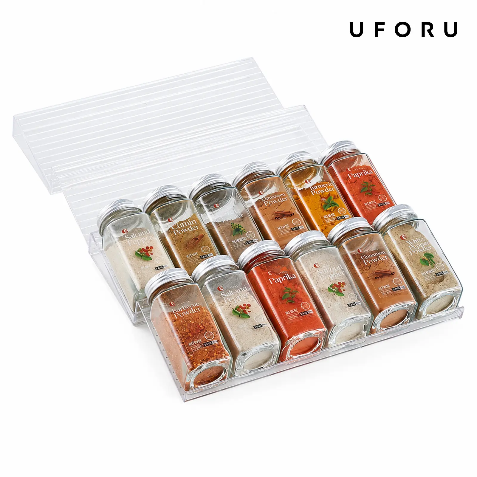UFORU  4/8 piece transparent acrylic spice drawer storage box | expandable double-layer spice drawer inner box | can be used for drawer transparent acrylic kitchen storage artifactdealsforyou#SummerWins