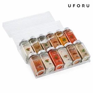 UFORU  4/8 piece transparent acrylic spice drawer storage box | expandable double-layer spice drawer inner box | can be used for drawer transparent acrylic kitchen storage artifactdealsforyou#SummerWins