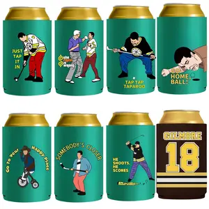 Golf Themed Can Cooler, 4 Counts/set Collapsible Reusable Golf Can Sleeve, Drinkware Accessories, Drink Protectors for Home Kitchen Party, Gift for Golf Lovers