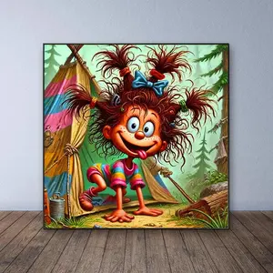 Cartoon Girl Pattern DIY Diamond Arts Colorful Painting Kit without Frame, Diamond Pattern Design, DIY 5D Diamond Arts Colorful Painting for Bedroom Home Wall Decor