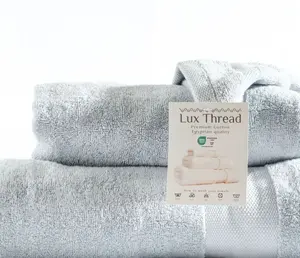 Premium Egyptian Cotton Towel Set (3-Piece, Light Grey)
