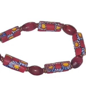Authentic Vintage Venetian African Turquoise Trade Beads with Colorful Designs for Jewelry Making and collecting