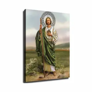 Saint Jude Tadeo Religion Poster Canvas Print Framed Art for Home Decor Landscape Artistic Ornaments Photo Wall Artwork