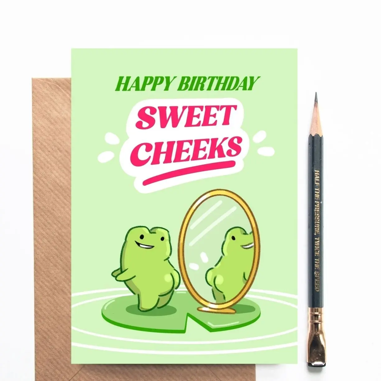 Funny Frog Birthday Card, Cheeky Humorous Greeting Card, Cute Animal Gift for Him or Her
