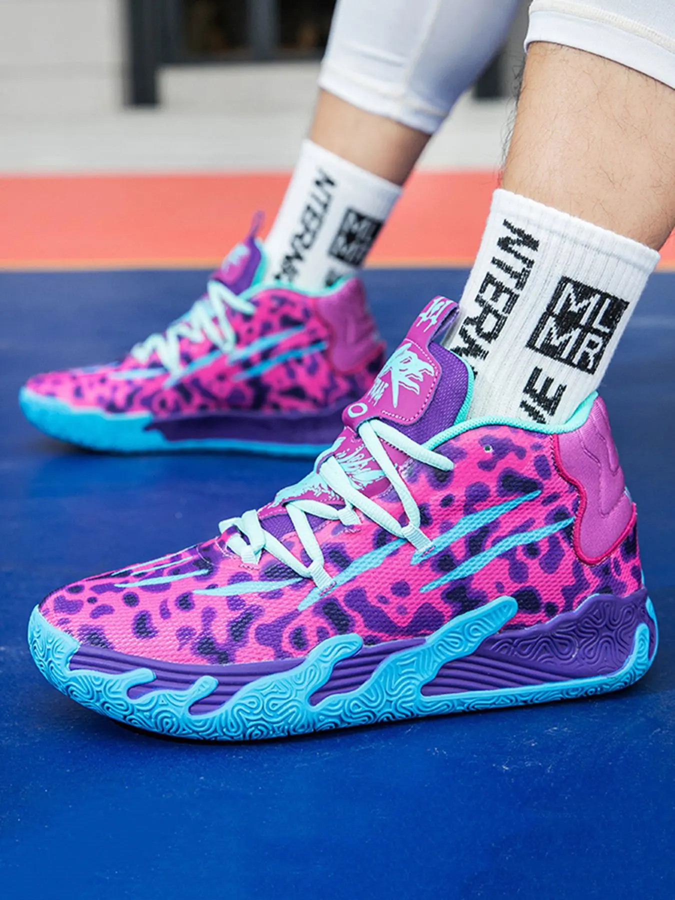 Unisex's Random Pattern Basketball Shoes, Sporty Breathable Comfortable Non-slip Basketball Shoes, Athletic Basketball Shoes, Sports Shoes, Basketball Footwear for Men & Women