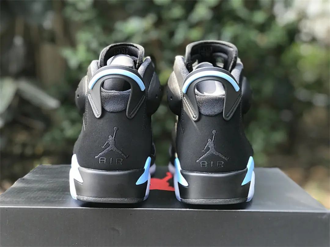 Matte Black Nubuck Multi Perforated Upper Light Blue Contrast White Air Cushion High Sneakers