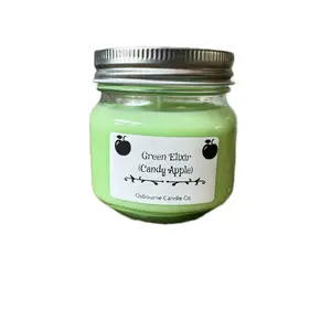 Osbourne Candle Co. Green Elixir Candy Apple Scented 8 oz Jar Candle with Apple Graphic