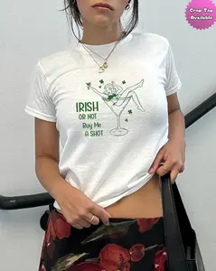 Saint Patrick’s Day Baby Tee, St Paddy Party Top, Irish Drinking Shirt for Girls