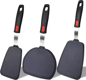 Silicone Spatula Turner Set,3-Pack Spatula Set,600°F Heat Resistant Spatula for Non Stick Cookware