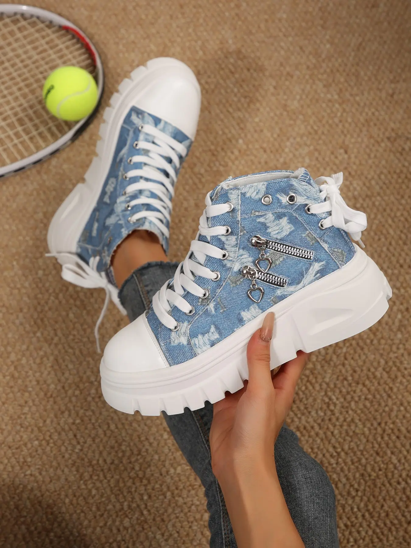 Women's High-Top Canvas Shoes, Trainer, Walking Shoes, New Classic Fashion Casual Style, Thick Sole Height Increase, Comfortable Stylish Footwear Sneaker, Canvas Sneakers