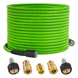 Pressure Washer Hose for Power Washer - 50 FT x 1/4" Extension  - Kink Resistant - Compatible with M22 Fittings high power wash hose