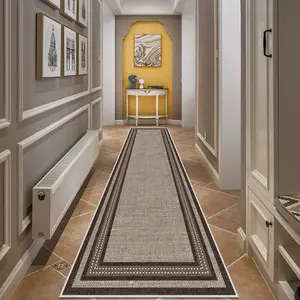 Japanese Style Soft Long Rug, Textured Edges, Washable Bathroom Mat, Outdoor Patio Garden Floor Pad, Hotel Hallway Decorative Carpet, Boho Area Rugs