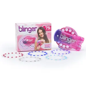 blinger Celestial Dreams Starter Kit with blinger Gem Stamper + 75 Colorful Acrylic Rhinestones Haircare Heatless