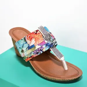 Floral Diamante Wedge Sandal