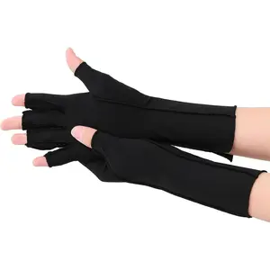 Compression Arthritis Gloves, Rheumatoid Pain Relief Compression Gloves for Women & Men, Premium Fingerless Circulation Gloves for Arthritis & Joint Pain, Swelling, Tendonitis, 1 Pair Black M Healthcare Hand