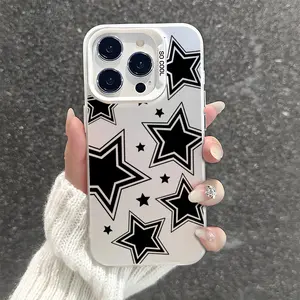Black Star iPhone Case Shockproof Phone Cover for iPhone 7 8 X XR 11 12 13 14 15 16 17 Pro Max Samsung S25 S24 S23 S22 S25ultra S23ultra S24ultra FE