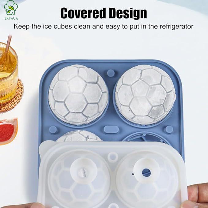 Ice hockey and whiskey ice cube maker Golf ice maker Interstellar-grade silicone ice cube maker with lid and funnel, suitable for chilling cocktails, whiskey, wine, coffee, and juice drinks cube mold
