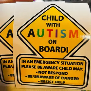 Autism Sticker 2.5 inch Waterproof Vehicle Decor with yellow Logo, No Additional Features or Details Provided