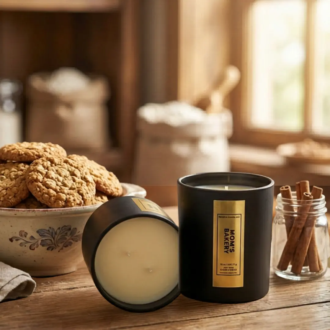 Mom's Bakery Scented Candle | Warm Sugar Vanilla Bakery Hand Poured Soy Candle | Cozy Nostalgic Home Fragrance