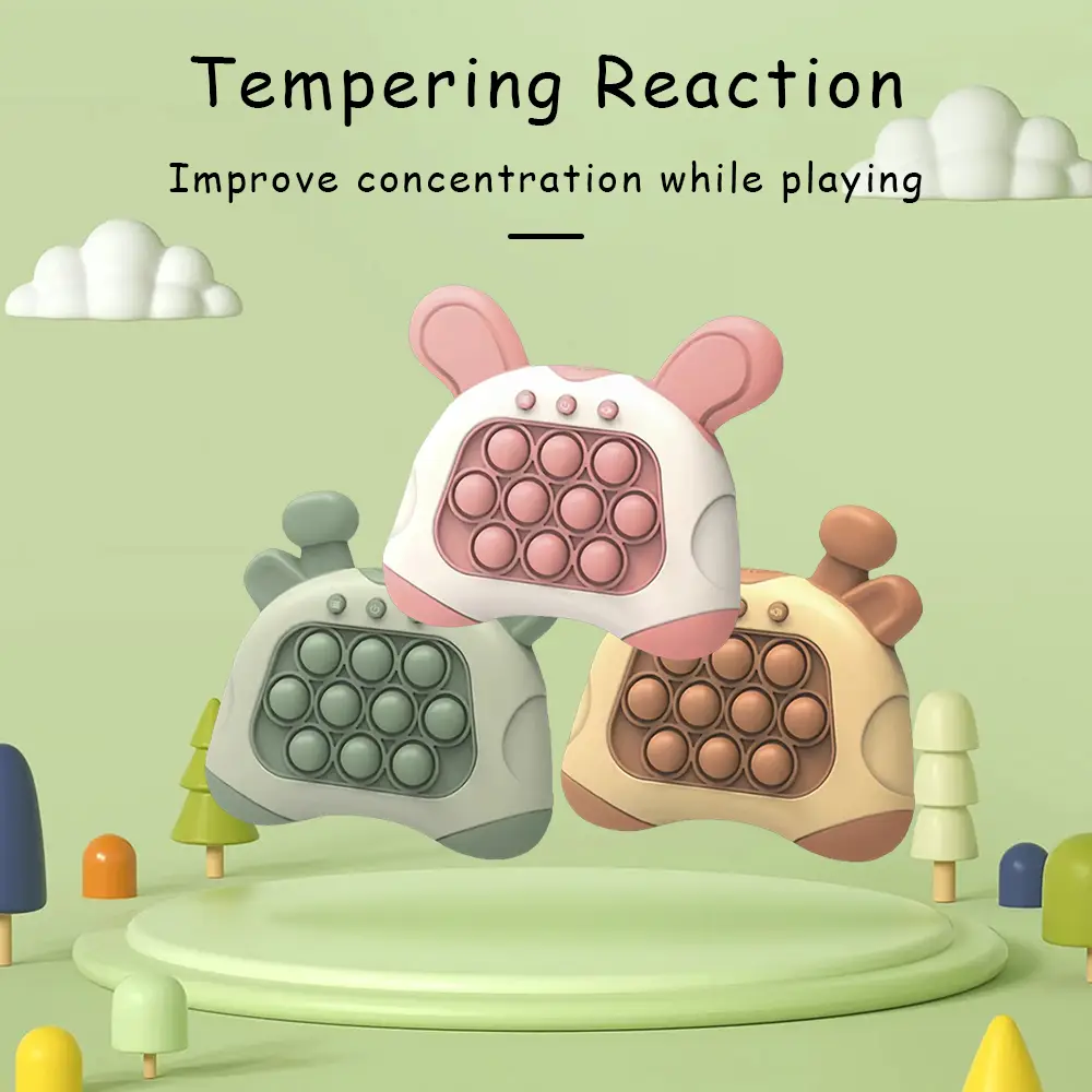 Fast Push Game, Quick Push Pop Game, Pop Pro Light Up Fidget Toys,Quick Speed Fast Push Puzzle Game Console Bubble Stress Relief Decompression Toys Ha