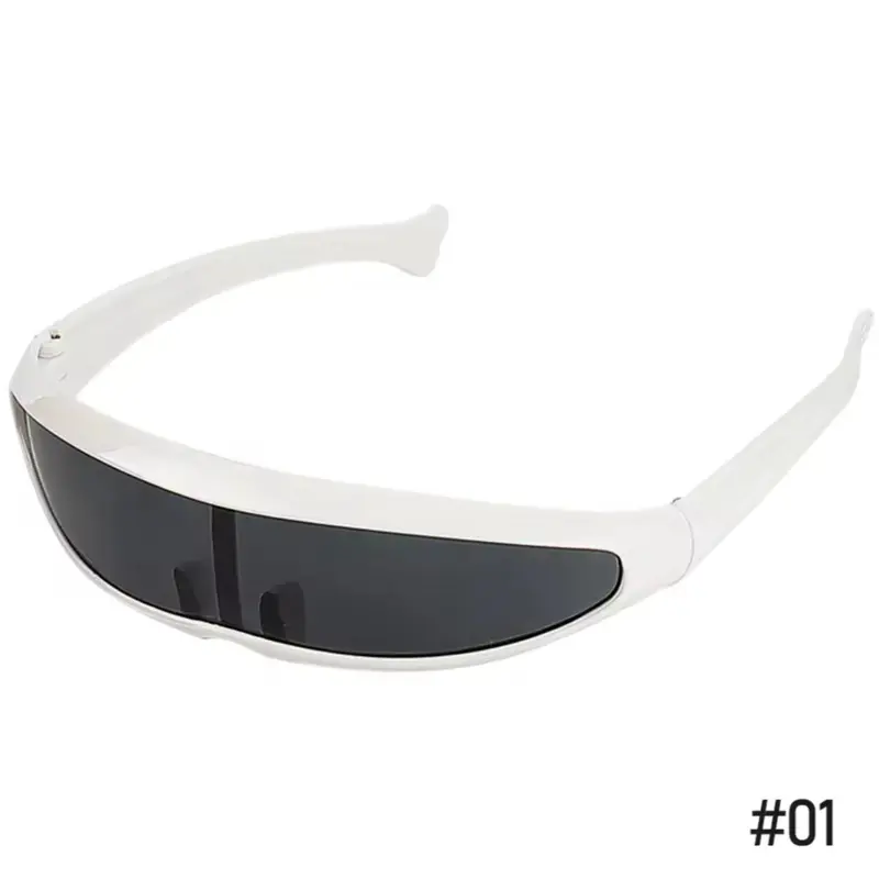 New Futuristic Narrow Cyclops Sunglasses Laser Eyeglasses UV400 Personality Mirrored Lens Costume Eyewear Men Gafas De Sol