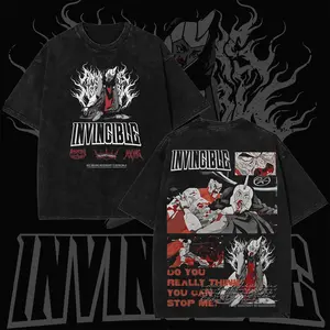 Retro 2000s Animated Invincible Inspired Graphic T-Shirt – Dark Comic Superhero Fan Cotton Tee