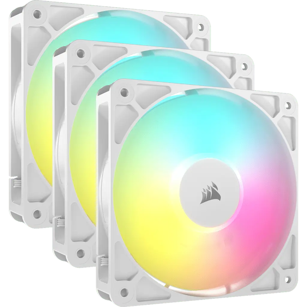 RS120 ARGB 120mm PWM Fans - Triple Pack - White
