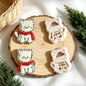 2pcs Polymer Clay Cutters Shaped Like Cats Wearing Scarves, Ideal for Making Jewelry and Earrings, These Mini Cat-Shaped Molds Can Be Used to Create Decorations for Festive Occasions, Enhancing Personal Charm, Flower shape clay mold, Spring clay mold