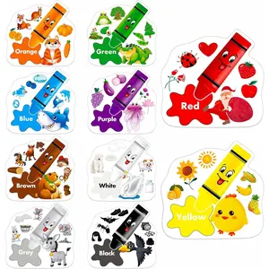 10 count Color Posters, Color Cutouts Bulletin Board Set Fruit      Learning Family Classroom Decoration Supplies, 12' x 11.5'