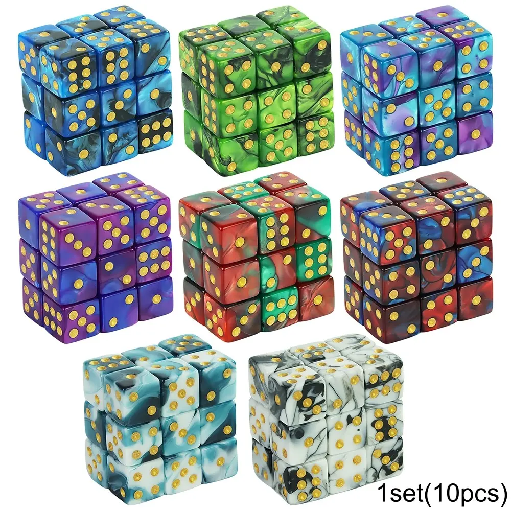 Mini 6-Sided Dice Set, 12mm Dual Color Hexagonal Corners, Standard Dot Dice, Perfect for Club Parties DIY Board Games Supplies, Durable, Dice Bulk