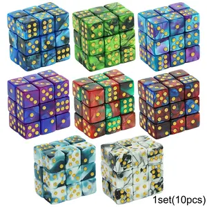 Mini 6-Sided Dice Set, 12mm Dual Color Hexagonal Corners, Standard Dot Dice, Perfect for Club Parties DIY Board Games Supplies