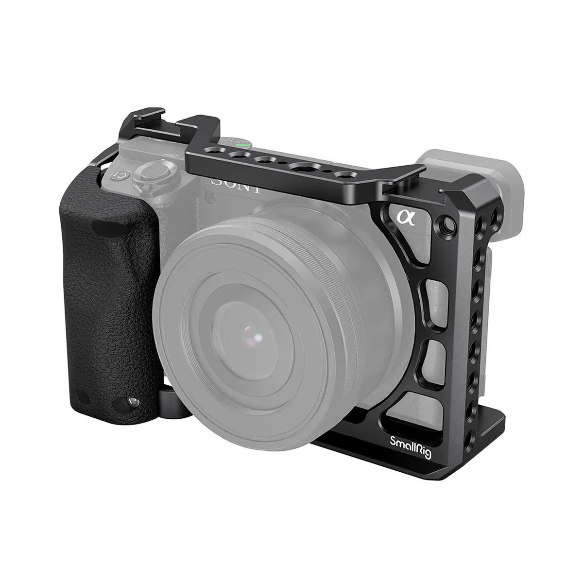 SmallRig Full Camera Cage with Silicon Handle for Sony A6100/A6300/A6400 Camera, Black