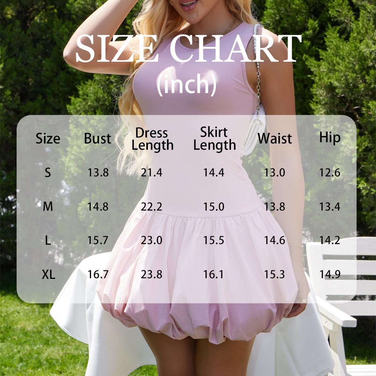 OQQfitness Womenswear Sports Sleeveless Bubble Skirt Summer Outfits with Puffy Beach Comfortable Basic Waist A Line Casual Mini Dress Going Out Trendy SpringStatements