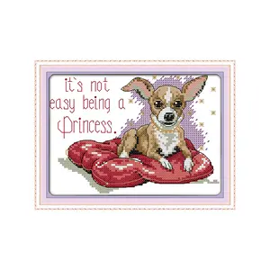 It's Not Easy Being a Princess Cross Stitch Kit 88X62 Counted Embroidery DIY Craft Royal Elegance Wall Art for Living Room Handmade Charm Meaningful Holiday Gift