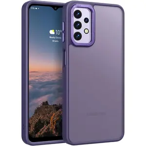 for  Galaxy A32 5G Case, Translucent Frosted  Feel Anti-Scratch Hard PC  Soft  Edge, Protective Shockproof Slim Fit Phone Cover for  A32 5G, Matte Purple