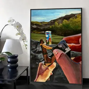 PIKPAKA I Hits Hvergang Painting Calligraphy HD Waterproof Art Poster for Home, Bar & Café Decor | Fade-Resistant, Non-Sticky, Vibrant DIY Wall Print | Perfect Decorative Poster for Office & Living Room