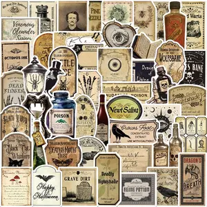 Vintage Pharmacist Label Sticker, 50/1000pcs Creative Decorative Sticker, DIY Decals for Water Bottle, Laptop, Phone Case, Scrapbooking, Journal Making, Ornaments